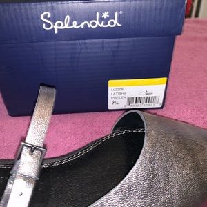 Splendid Latisha Flats Pewter/Silver flats Mary Jane mule pointed toe size 7.5